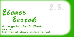 elemer bertok business card